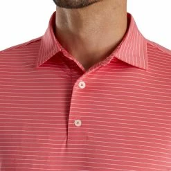 FootJoy Lisle Classic Pencil Stripe Polo -golf ball Shop footjoy lisle classic pencil stripe polo flamingo white 03 55211.1673906825