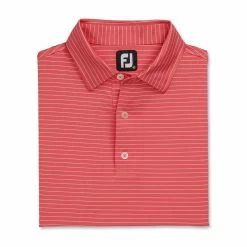 FootJoy Lisle Classic Pencil Stripe Polo -golf ball Shop footjoy lisle classic pencil stripe polo flamingo white 04 23203.1673900677