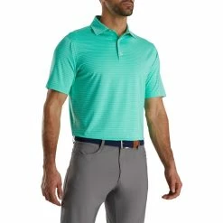 FootJoy Lisle Classic Pencil Stripe Polo -golf ball Shop footjoy lisle classic pencil stripe polo green white 01 47023.1673902979