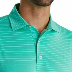 FootJoy Lisle Classic Pencil Stripe Polo -golf ball Shop footjoy lisle classic pencil stripe polo green white 03 12127.1673899876