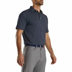 FootJoy Lisle Classic Pencil Stripe Polo -golf ball Shop footjoy lisle classic pencil stripe polo navy white 01 06867.1673906209