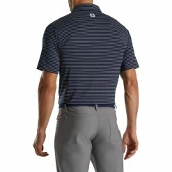 FootJoy Lisle Classic Pencil Stripe Polo -golf ball Shop footjoy lisle classic pencil stripe polo navy white 02 38969.1673907299