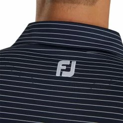 FootJoy Lisle Classic Pencil Stripe Polo -golf ball Shop footjoy lisle classic pencil stripe polo navy white 03 37890.1673900837