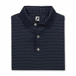 FootJoy Lisle Classic Pencil Stripe Polo -golf ball Shop footjoy lisle classic pencil stripe polo navy white 04 51829.1673903813