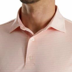 FootJoy Lisle Classic Pencil Stripe Polo -golf ball Shop footjoy lisle classic pencil stripe polo quartz pink white 03 40237.1673901524