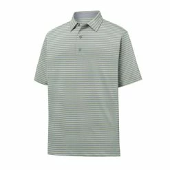 FootJoy Lisle Classic Stripe Self Collar Polo -golf ball Shop footjoy lisle classic stripe self collar polo heather grey 01 61452.1632337616