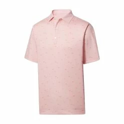 FootJoy Lisle School Of Fish Print Self Collar Polo -golf ball Shop footjoy lisle school of fish print self collar polo quartz pink 01 17929.1648732955