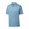 FootJoy Lisle Shadow Palm Print Self Collar Polo -golf ball Shop footjoy lisle shadow palm print self collar polo ink dusk blue 01 39636.1649086936