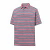 FootJoy Lisle Traditional Stripe Self Collar Polo -golf ball Shop footjoy lisle traditional stripe self collar polo heather cap red storm blue white 01 35441.1632336829