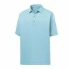 FootJoy Lisle Weather Print Self Collar Polo -golf ball Shop footjoy lisle weather print self collar polo ice blue 01 97177.1632336108