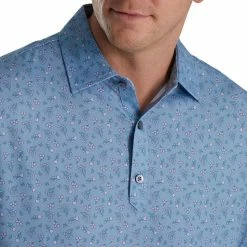 FootJoy Mini Floral Print Lisle Self Collar Polo 12 FootJoy Mini Floral Print Lisle Self Collar Polo -golf ball Shop footjoy mini floral print lisle self collar polo denim dusty purple azure 03 84514.1673904264