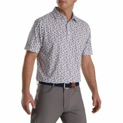 FootJoy Mini Floral Print Lisle Self Collar Polo 14 FootJoy Mini Floral Print Lisle Self Collar Polo -golf ball Shop footjoy mini floral print lisle self collar polo white watermelon sea green 01 88075.1673906858