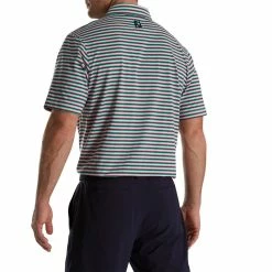 FootJoy Multi Stripe Lisle Self Collar Polo -golf ball Shop footjoy multi stripe lisle self collar polo white watermelon navy 02 57451.1673903926