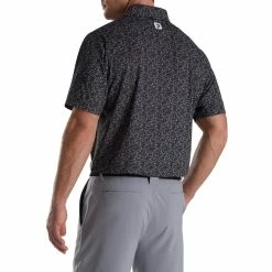 FootJoy Paint Splatter Print Lisle Self Collar Polo -golf ball Shop footjoy paint splatter print lisle self collar polo black white 02 41795.1673899894