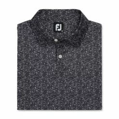 FootJoy Paint Splatter Print Lisle Self Collar Polo -golf ball Shop footjoy paint splatter print lisle self collar polo black white 04 05179.1673905634