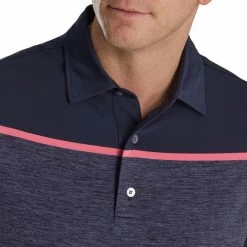 FootJoy Spacedye Block Lisle Self Collar Polo -golf ball Shop footjoy spacedye block lisle self collar polo navy 03 25483.1673901588