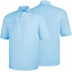 FootJoy Spun Poly Chest Pocket Polo - Self Collar - Closeout -golf ball Shop footjoy spun poly chest pocket polo self collar light blue 01 98265.1632420481