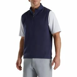 FootJoy Stretch Woven Vest With Knit Accents -golf ball Shop footjoy stetch woven vest with knit accents navy 01 18132.1673905004