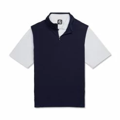 FootJoy Stretch Woven Vest With Knit Accents -golf ball Shop footjoy stetch woven vest with knit accents navy 04 71696.1673903036