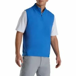 FootJoy Stretch Woven Vest With Knit Accents -golf ball Shop footjoy stetch woven vest with knit accents royal 01 24055.1673901376