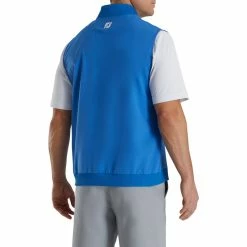 FootJoy Stretch Woven Vest With Knit Accents -golf ball Shop footjoy stetch woven vest with knit accents royal 02 44691.1673903579