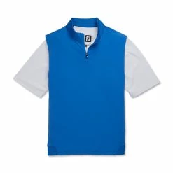FootJoy Stretch Woven Vest With Knit Accents -golf ball Shop footjoy stetch woven vest with knit accents royal 04 41157.1673903803