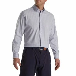 FootJoy Super Soft Woven Plaid Shirt -golf ball Shop footjoy super soft woven plaid shirt dusty purple white azure 01 56028.1671653776
