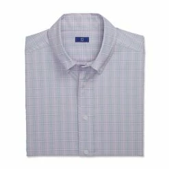 FootJoy Super Soft Woven Plaid Shirt -golf ball Shop footjoy super soft woven plaid shirt dusty purple white azure 04 19969.1671654245