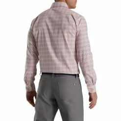 FootJoy Super Soft Woven Plaid Shirt -golf ball Shop footjoy super soft woven plaid shirt white coral pink graphite 02 41662.1671651357