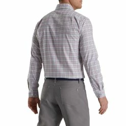 FootJoy Super Soft Woven Plaid Shirt -golf ball Shop footjoy super soft woven plaid shirt white lavender sage navy 02 01675.1671652811