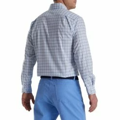 FootJoy Super Soft Woven Plaid Shirt -golf ball Shop footjoy super soft woven plaid shirt white light ocean 02 69283.1671653460