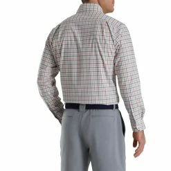 FootJoy Super Soft Woven Plaid Shirt -golf ball Shop footjoy super soft woven plaid shirt white sea green watermelon 02 99526.1671651892