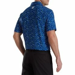 FootJoy Terrazzo Print Lisle Self Collar Polo -golf ball Shop footjoy terrazzo print lisle self collar polo ocean 02 12214.1673906188