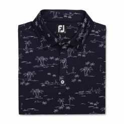 FootJoy Tropic Golf Print Lisle Self Collar Polo 17 FootJoy Tropic Golf Print Lisle Self Collar Polo -golf ball Shop footjoy tropic golf print lisle self collar polo navy white 04 04187.1673900466