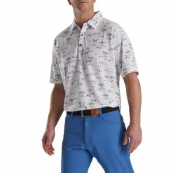 FootJoy Tropic Golf Print Lisle Self Collar Polo 18 FootJoy Tropic Golf Print Lisle Self Collar Polo -golf ball Shop footjoy tropic golf print lisle self collar polo white black 01 75680.1673900603