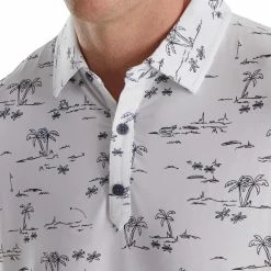 FootJoy Tropic Golf Print Lisle Self Collar Polo 20 FootJoy Tropic Golf Print Lisle Self Collar Polo -golf ball Shop footjoy tropic golf print lisle self collar polo white black 03 56080.1673902118