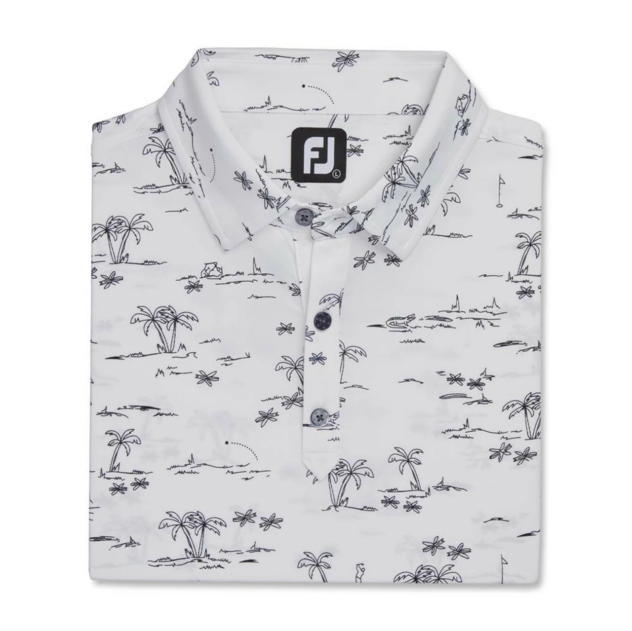 FootJoy Tropic Golf Print Lisle Self Collar Polo 10 FootJoy Tropic Golf Print Lisle Self Collar Polo - Image 8