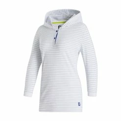 FootJoy Women's 3/4 Sleeve Pinstripe Hoodie 18 FootJoy Women's 3/4 Sleeve Pinstripe Hoodie -golf ball Shop footjoy womens 3 4 sleeve pinstripe hoodie white 01 67152.1633109315