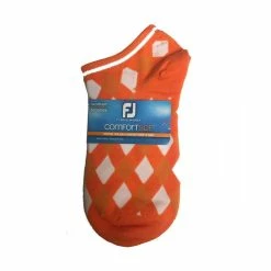 FootJoy Women's ComfortSof Low Cut Argyle Print Fashion Sock -golf ball Shop footjoy womens comfortsof low cut argyle print fashion sock orange 01 40001.1673901808