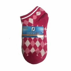 FootJoy Women's ComfortSof Low Cut Argyle Print Fashion Sock -golf ball Shop footjoy womens comfortsof low cut argyle print fashion sock pink 01 49444.1673901781
