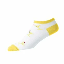 FootJoy Women's ComfortSof Low Cut Martini Print Fashion Sock -golf ball Shop footjoy womens comfortsof low cut martini print fashion sock white yellow 01 61097.1671653580