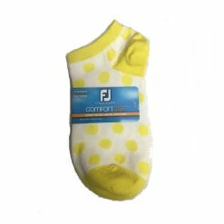 FootJoy Women's ComfortSof Low Cut Polka Dot Print Fashion Sock -golf ball Shop footjoy womens comfortsof low cut polka dot print fashion sock white yellow 01 72392.1671654816