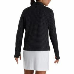 FootJoy Women's Half-Zip Tonal Stripe Mid-Layer -golf ball Shop footjoy womens half zip tonal stripe mid layer black 03 82596.1676594202