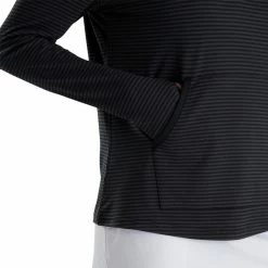 FootJoy Women's Half-Zip Tonal Stripe Mid-Layer -golf ball Shop footjoy womens half zip tonal stripe mid layer black 04 10600.1676583634