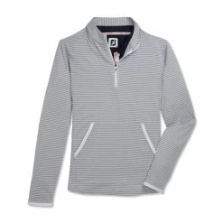 FootJoy Women's Half-Zip Tonal Stripe Mid-Layer -golf ball Shop footjoy womens half zip tonal stripe mid layer grey 01 60854.1676589848