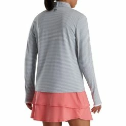 FootJoy Women's Half-Zip Tonal Stripe Mid-Layer -golf ball Shop footjoy womens half zip tonal stripe mid layer grey 03 84619.1676596849