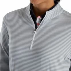 FootJoy Women's Half-Zip Tonal Stripe Mid-Layer -golf ball Shop footjoy womens half zip tonal stripe mid layer grey 04 92245.1676597565