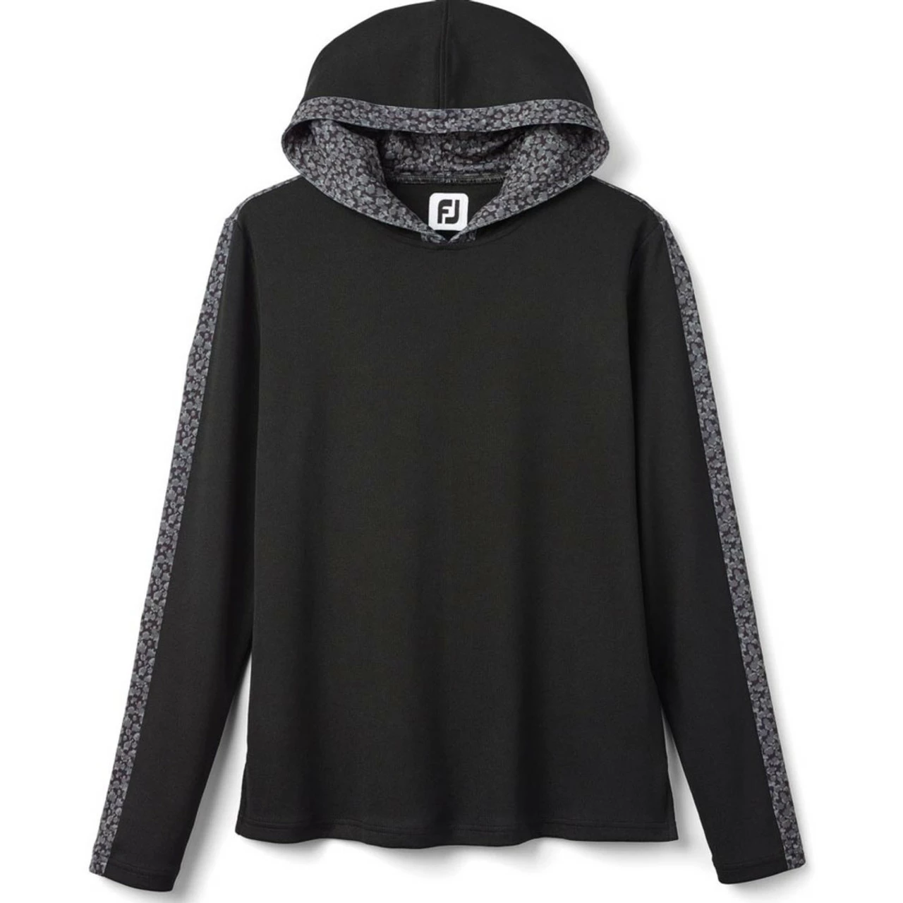 FootJoy Women's Lightweight Mesh Knit Spot Print Trim Hoodie 3 FootJoy Women's Lightweight Mesh Knit Spot Print Trim Hoodie