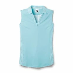 FootJoy Women's Open Placket Sleeveless Polo 22 FootJoy Women's Open Placket Sleeveless Polo -golf ball Shop footjoy womens open placket sleeveless polo sky 01 87746.1673285373