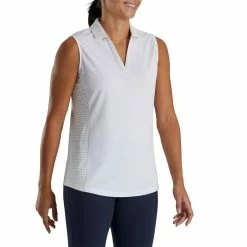 FootJoy Women's Open Placket Sleeveless Polo 27 FootJoy Women's Open Placket Sleeveless Polo -golf ball Shop footjoy womens open placket sleeveless polo white 02 53945.1673285373